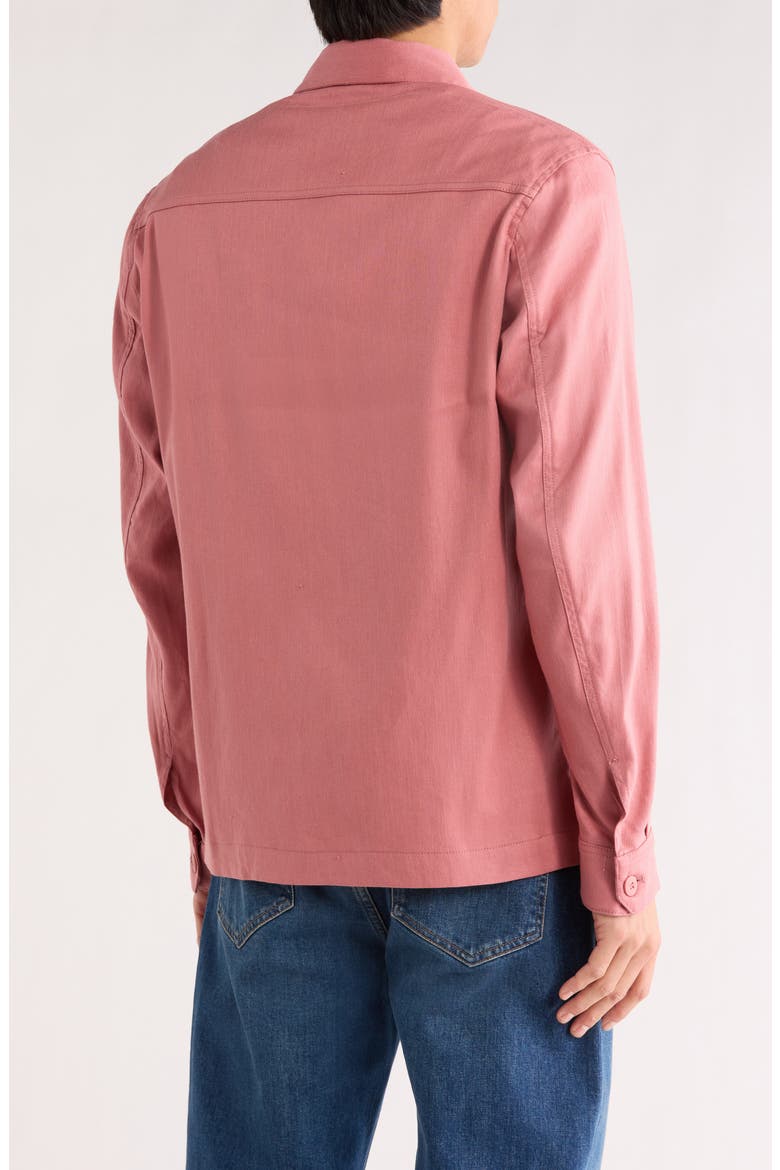 Linen & Cotton Button-Up Shirt Jacket, Alternate, color, DUSTY PINK