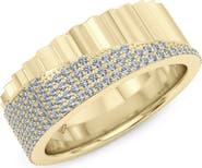 HauteCarat 50/50 Fluted Lab Grown Diamond Ring