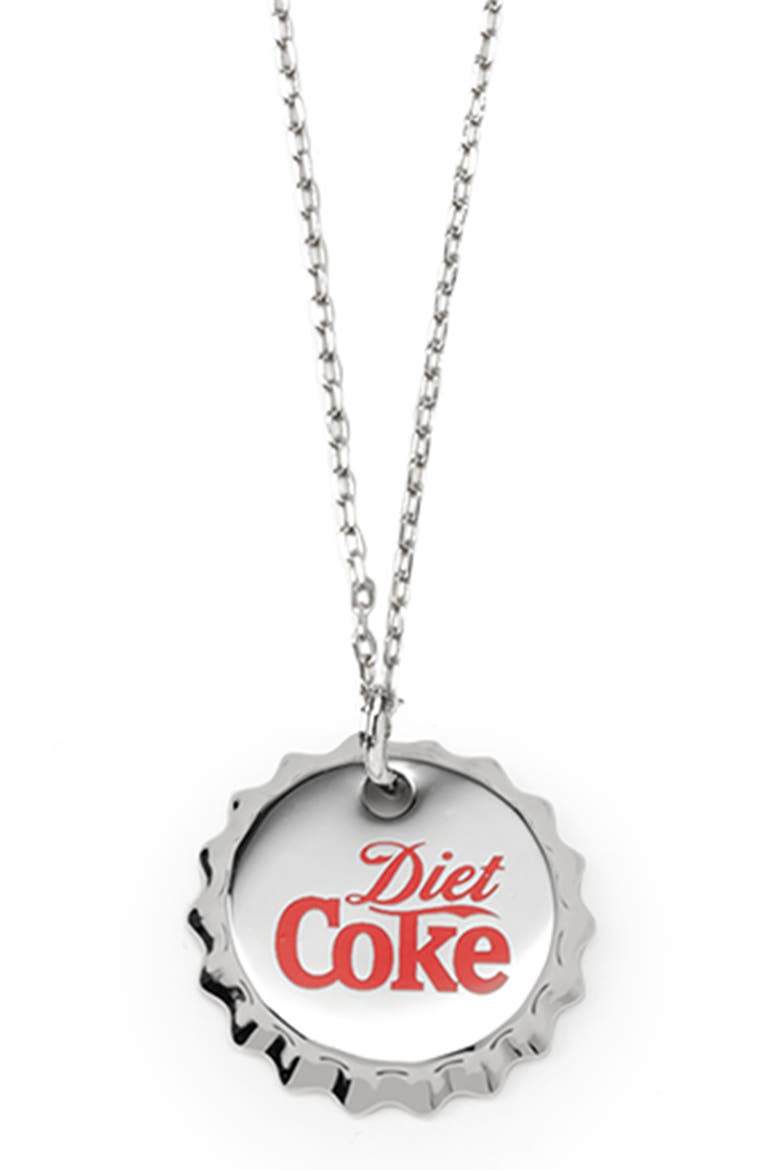 Men's Diet Coke Cap Pendant Necklace, Main, color, SILVER