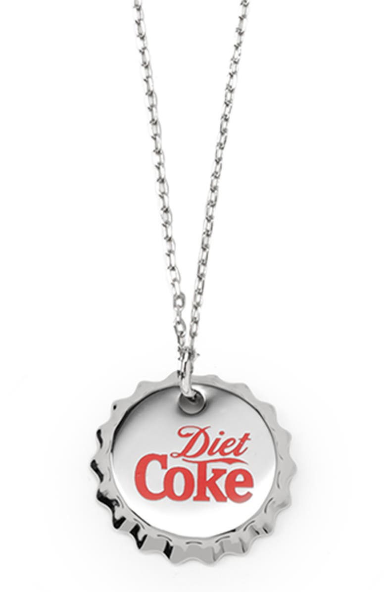 Cufflinks, Inc. Men's Diet Coke Cap Pendant Necklace, Main, color, Silver