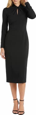 Maggy London Scuba Crepe Long Sleeve Sheath Dress