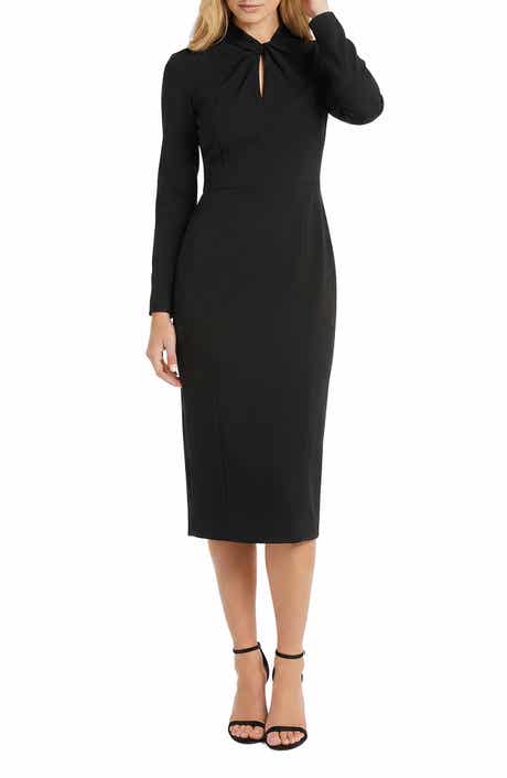 Scuba Crepe Long Sleeve Sheath Dress