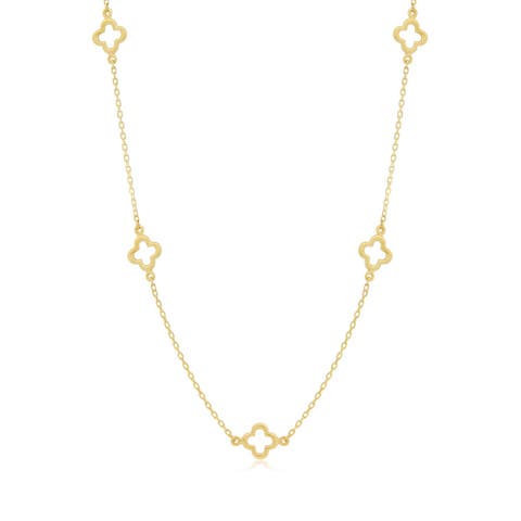 Mini Gold Open Clover Necklace