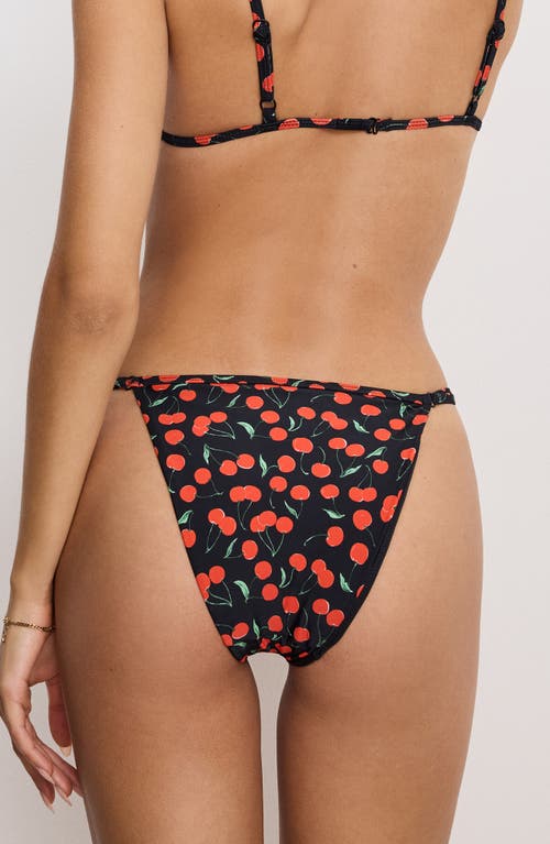 Good American Cherry Perfect Fit Bikini Bottoms In Black Cherries003