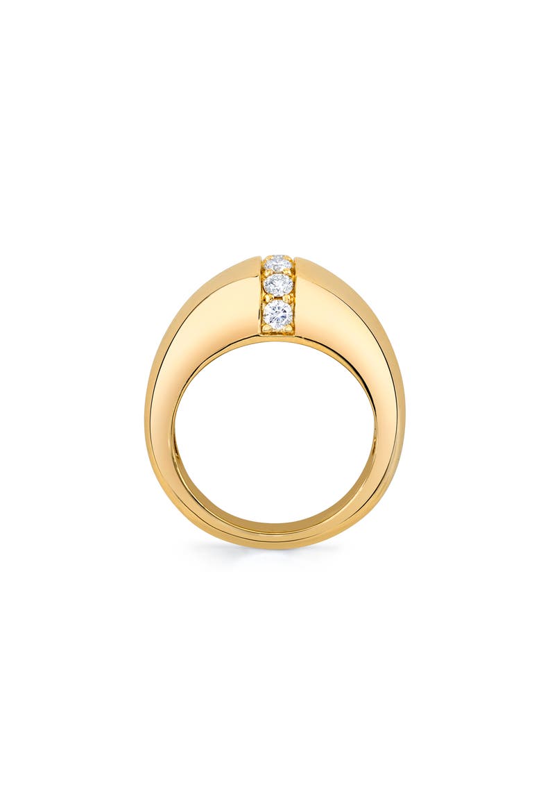 Orb Diamond Split Signet Ring, Alternate, color, Yellow Gold