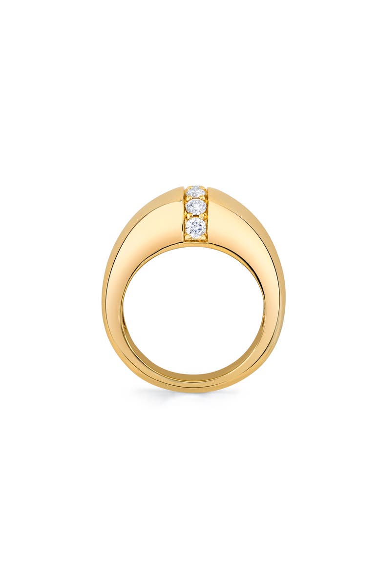 Michael M Orb Diamond Split Signet Ring, Alternate, color, Yellow Gold