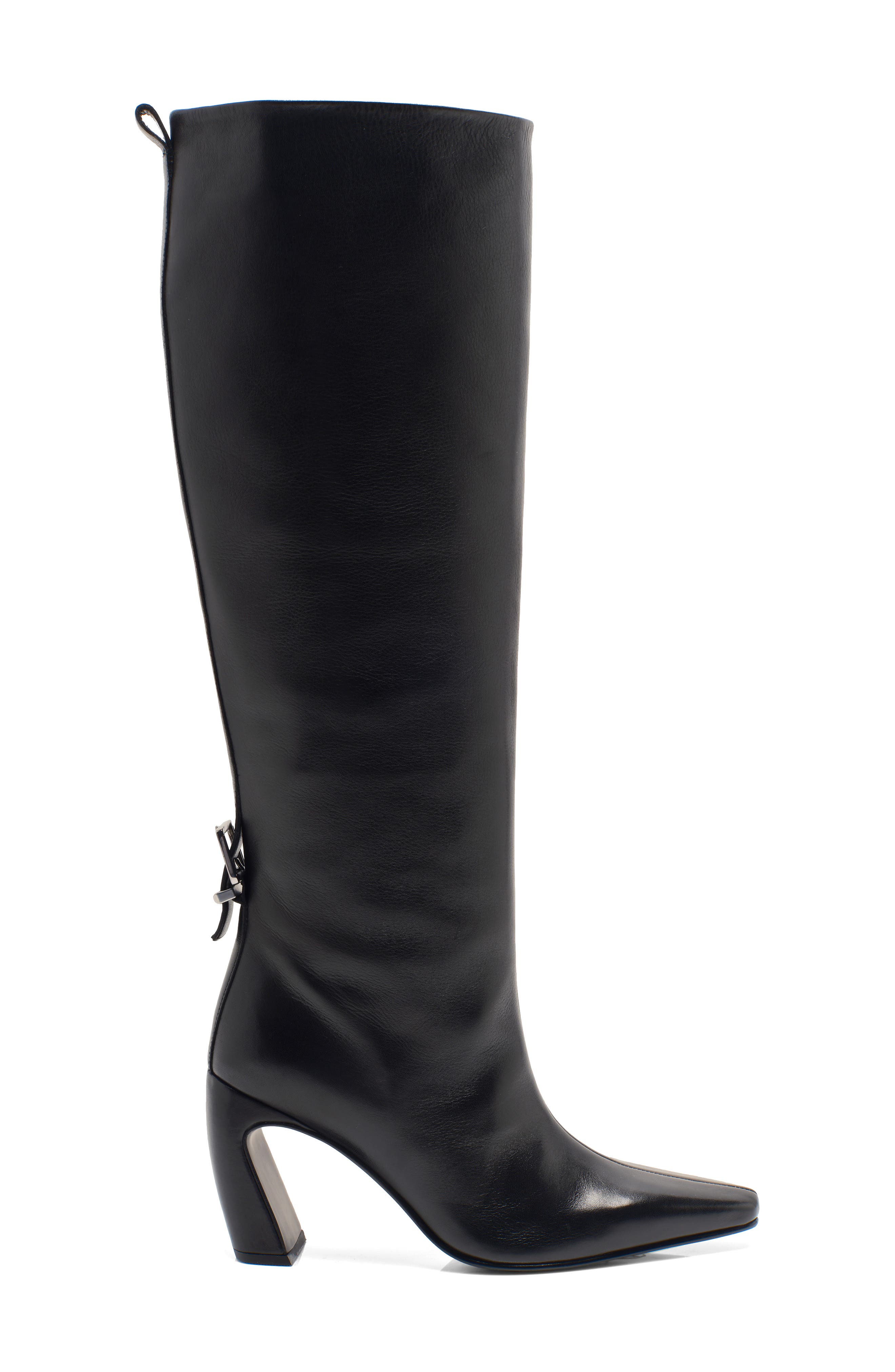 Free People Date Night Knee High Boot, Alternate, color, Black Leather