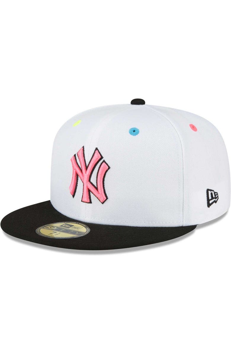 New Era Men's New Era White New York Yankees Neon Eye 59FIFTY Fitted Hat, Alternate, color, 
