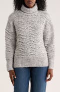 Love Token Ziggy Wavy Cable Knit Turtleneck Sweater