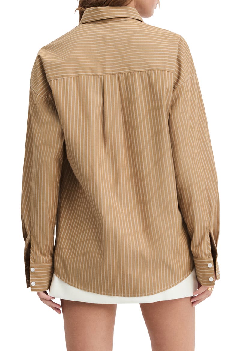 Ex-Boyfriend Oversize Button-Up Shirt, Alternate, color, OATMEAL STRIPE
