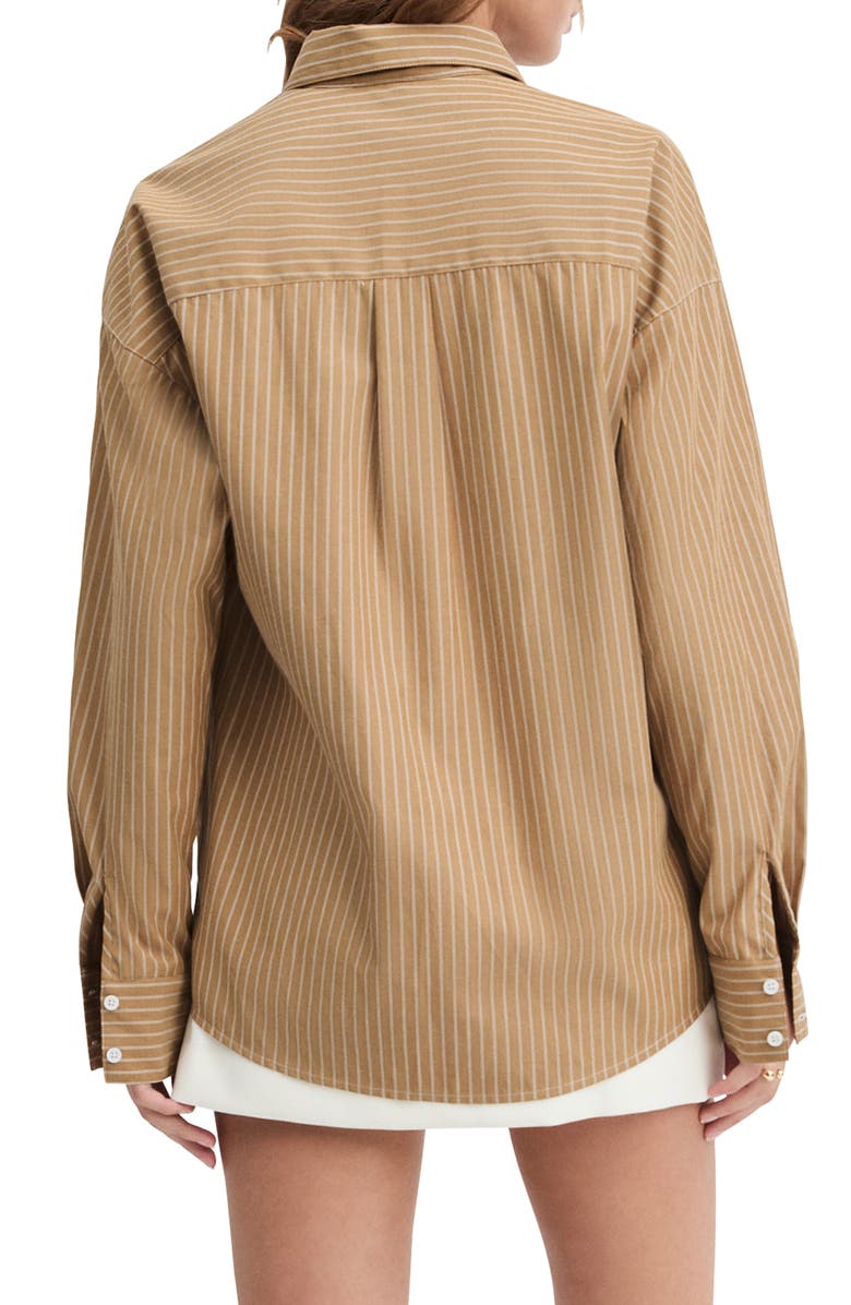 Favorite Daughter Ex-Boyfriend Oversize Button-Up Shirt, Alternate, color, Oatmeal Stripe