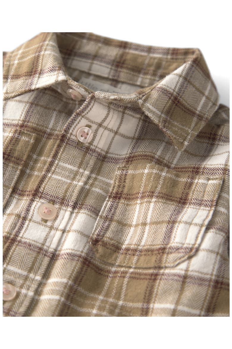 Kids' Plaid Button Front Shirt, Alternate, color, OLIVE PLAID
