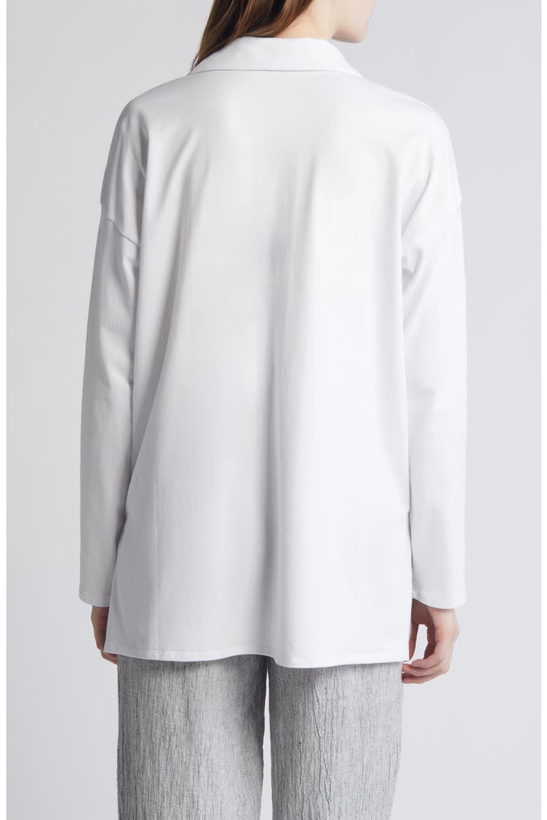 Boxy Stretch Pima Cotton Jersey Tunic Top, Alternate, color, WHITE