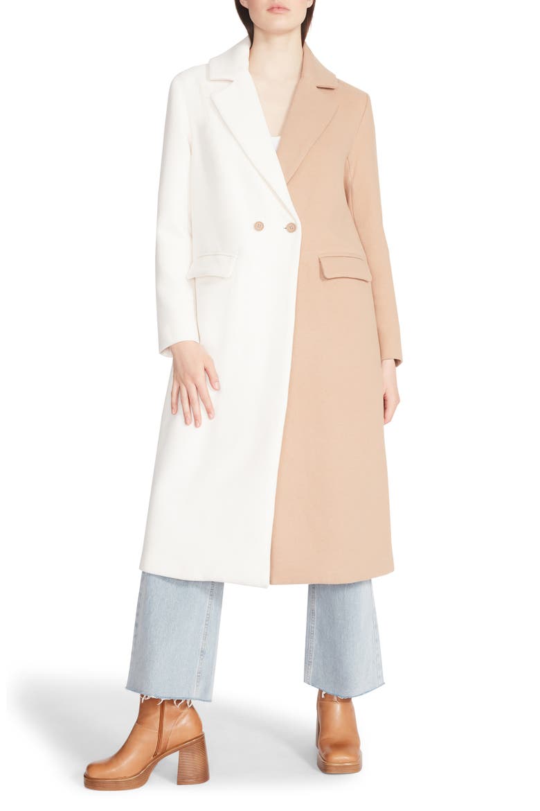 Caroline Colorblock Coat, Main, color, CAMEL