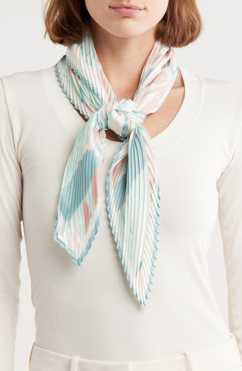 Pleated Satin Scarf