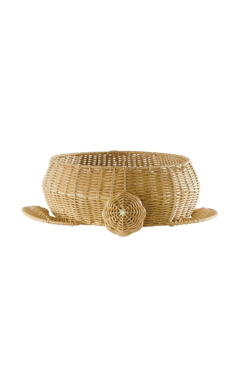 Turtle Washable Wicker Floor Basket, Alternate, color, Brown