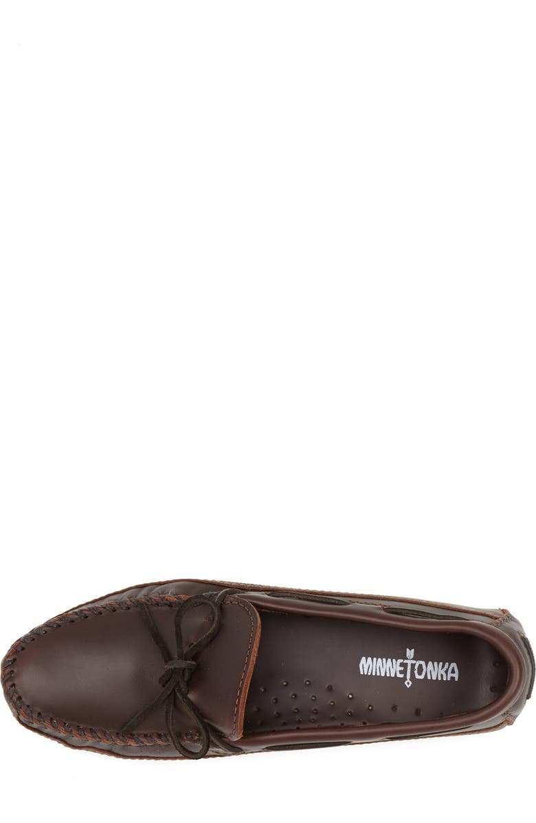 Minnetonka Leather Driving Shoe, Alternate, color,