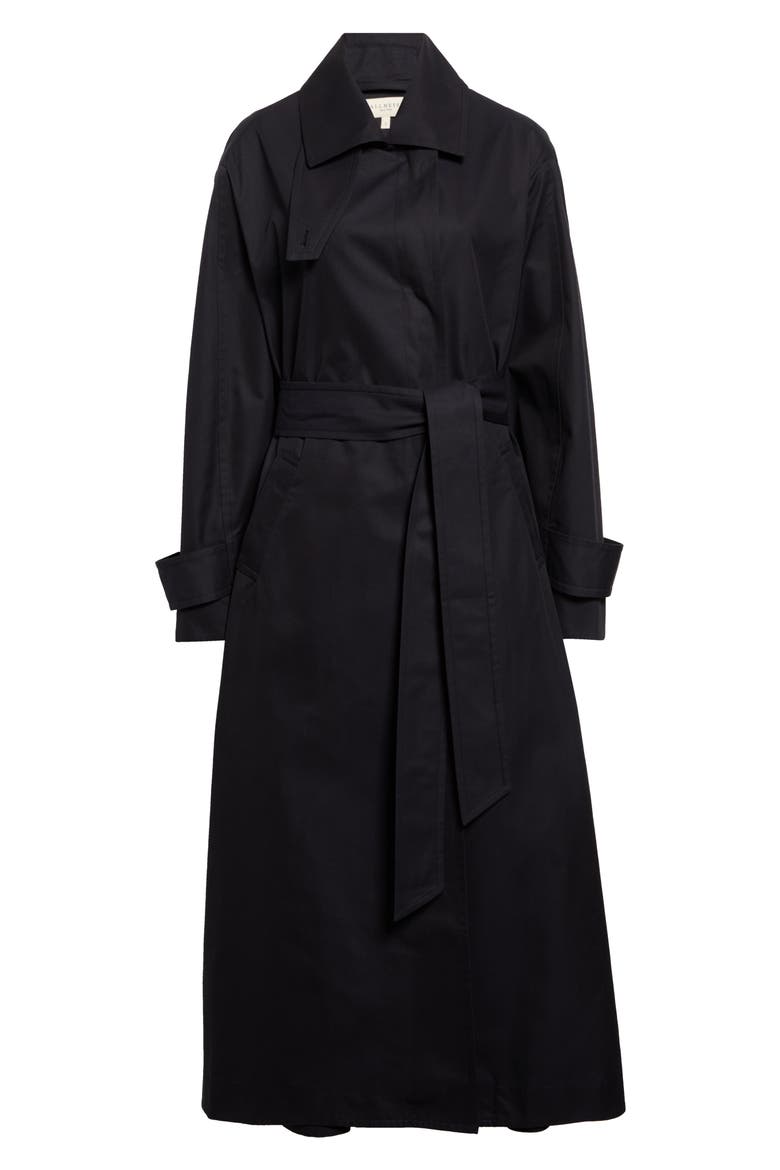 Gabin Cotton Twill Trench Coat, Main, color, MIDNIGHT