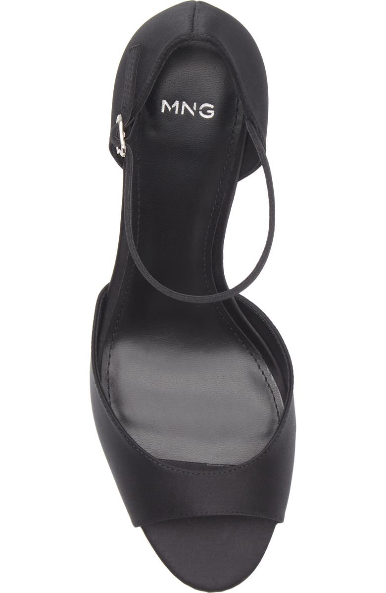 MANGO Satin Stiletto Sandal, Alternate, color, Black