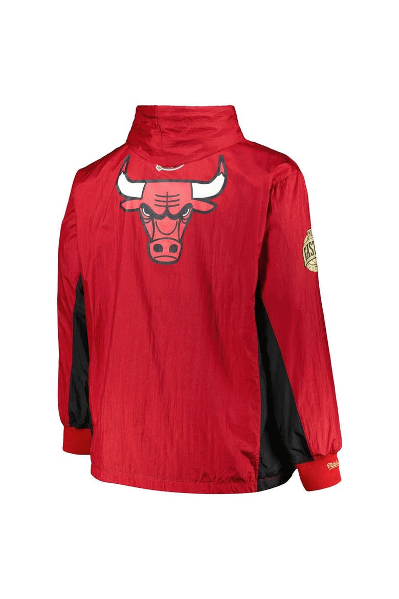 Men's Mitchell & Ness Red Chicago Bulls Big & Tall Hardwood Classics Team OG 2.0 Anorak Hoodie Quarter-Zip Windbreaker Jacket, Alternate, color, Red