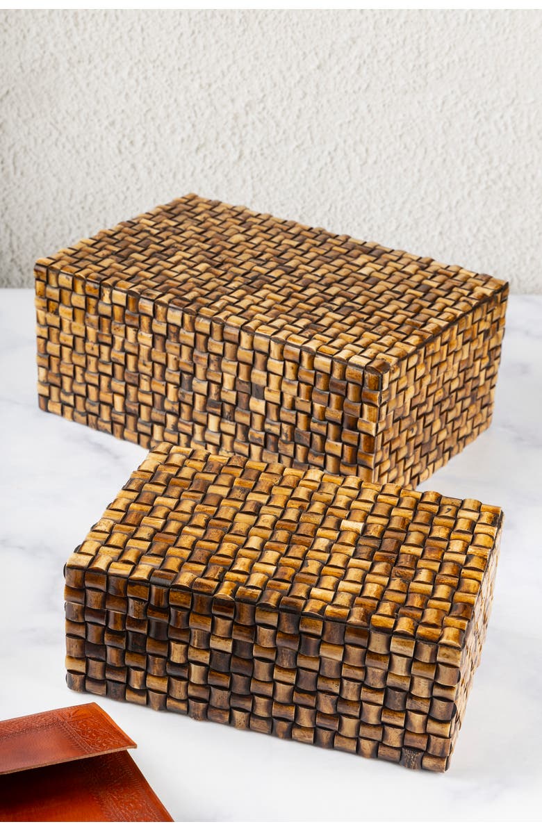 GAURI KOHLI Nomad Decorative Boxes, Alternate, color, Brown