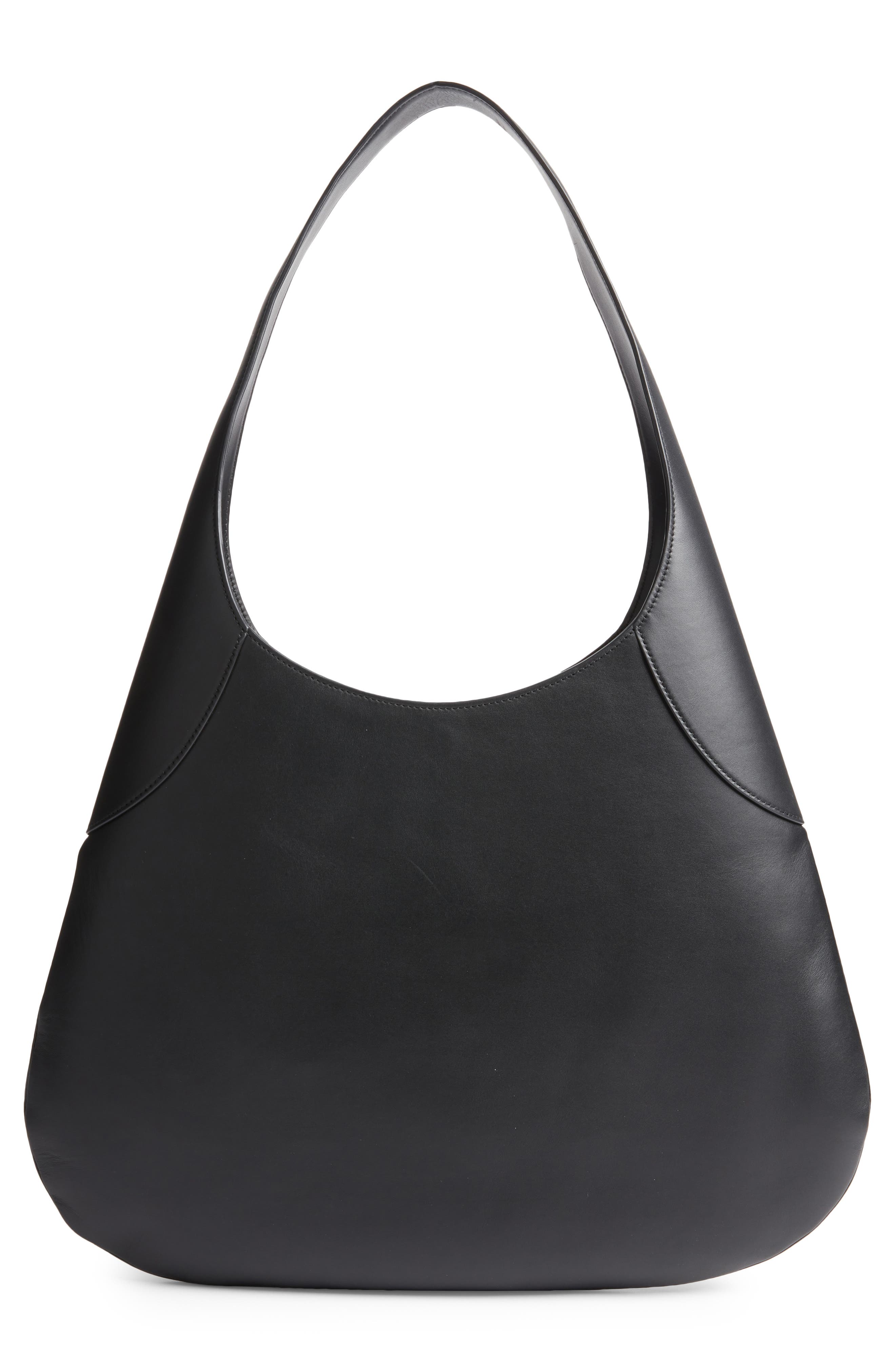 Khaite Large Joan Leather Hobo Bag, Alternate, color, 200 Black
