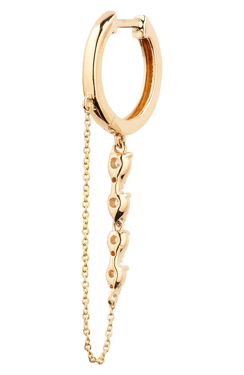 Dana Rebecca Designs Sophia Ryan Diamond Drop Huggie Hoop Earrings, Alternate, color, Yellow Gold/ Diamond