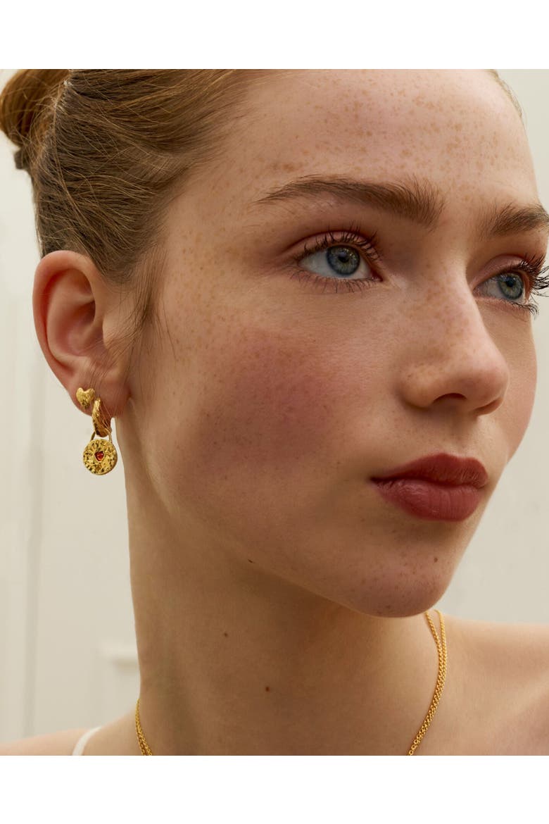 Hammered Heart Studs, Alternate, color, Gold