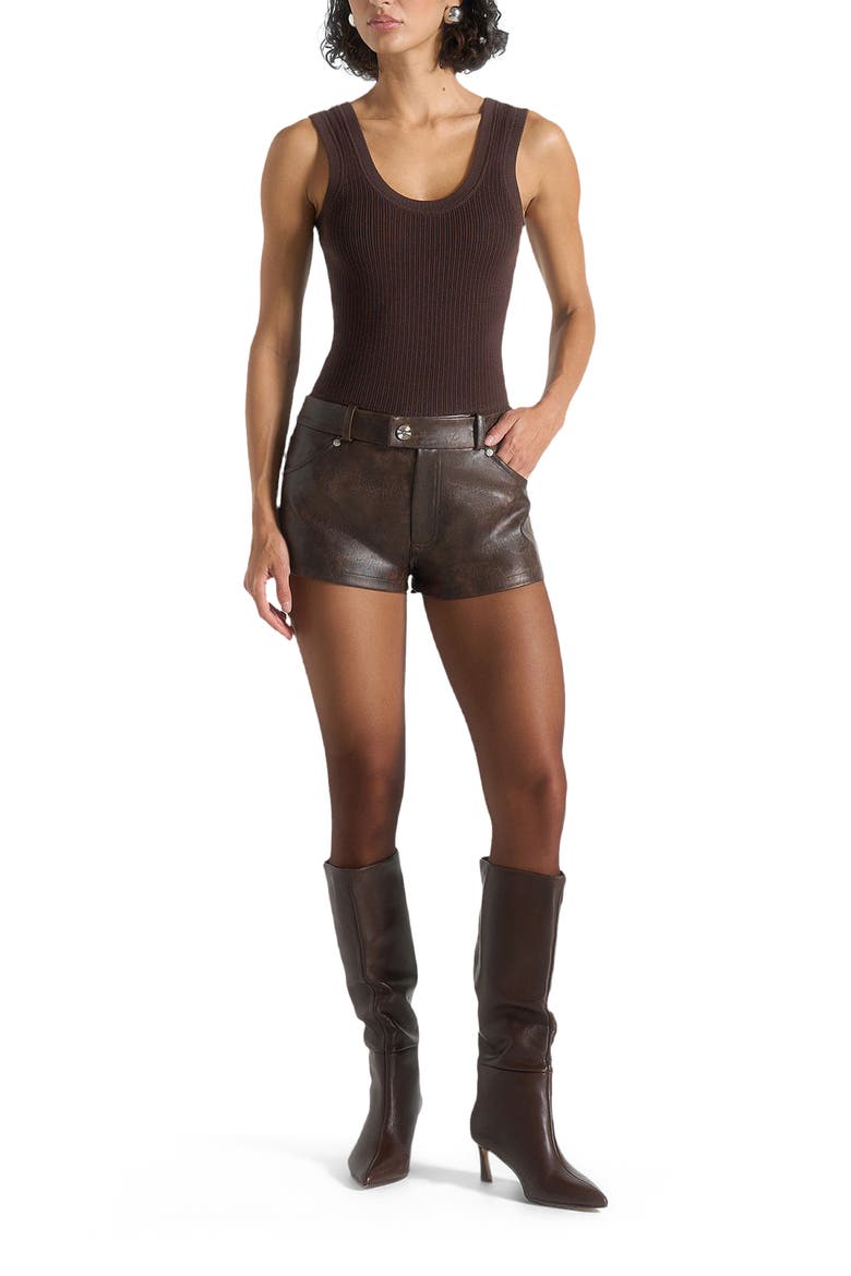 Samia Mini Shorts, Alternate, color, Brown