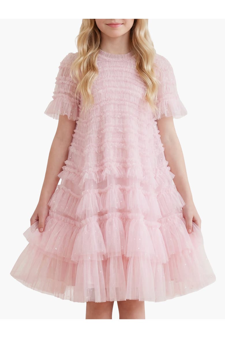 Kids' Valentine Ruffle Detail Dress, Main, color, Shell