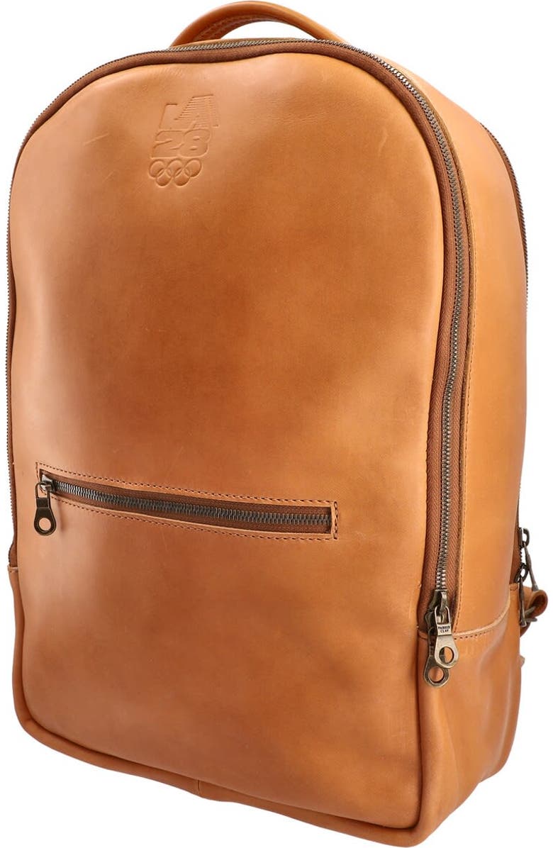 Parker Clay Brown LA28 Atlas Leather Backpack, Main, color,