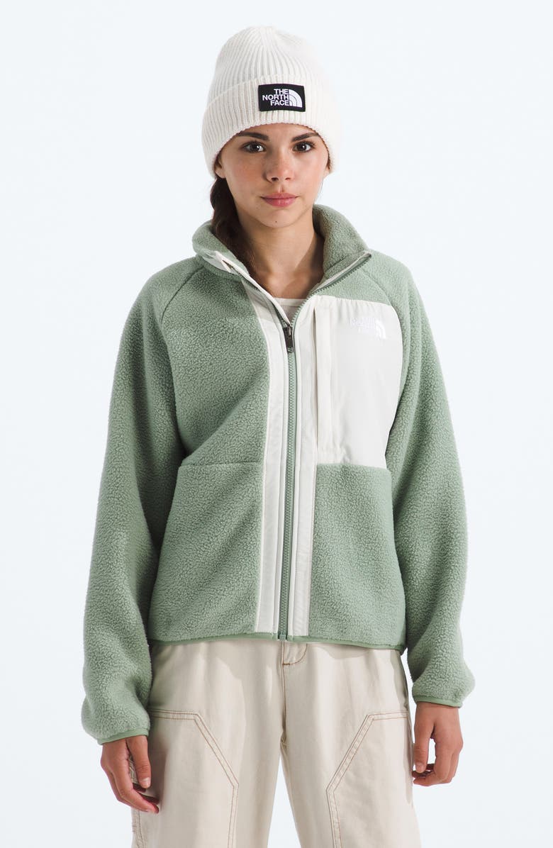 The North Face Kids' Yumiori Full Zip Fleece Jacket, Alternate, color, Slate Moss/ White Dune