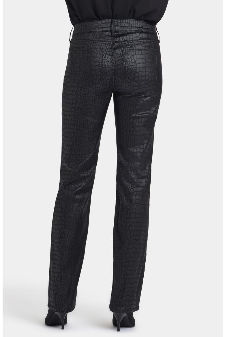Marilyn Coated Snake Pattern Straight Leg Jeans, Alternate, color, BLACK COATED PYTHON