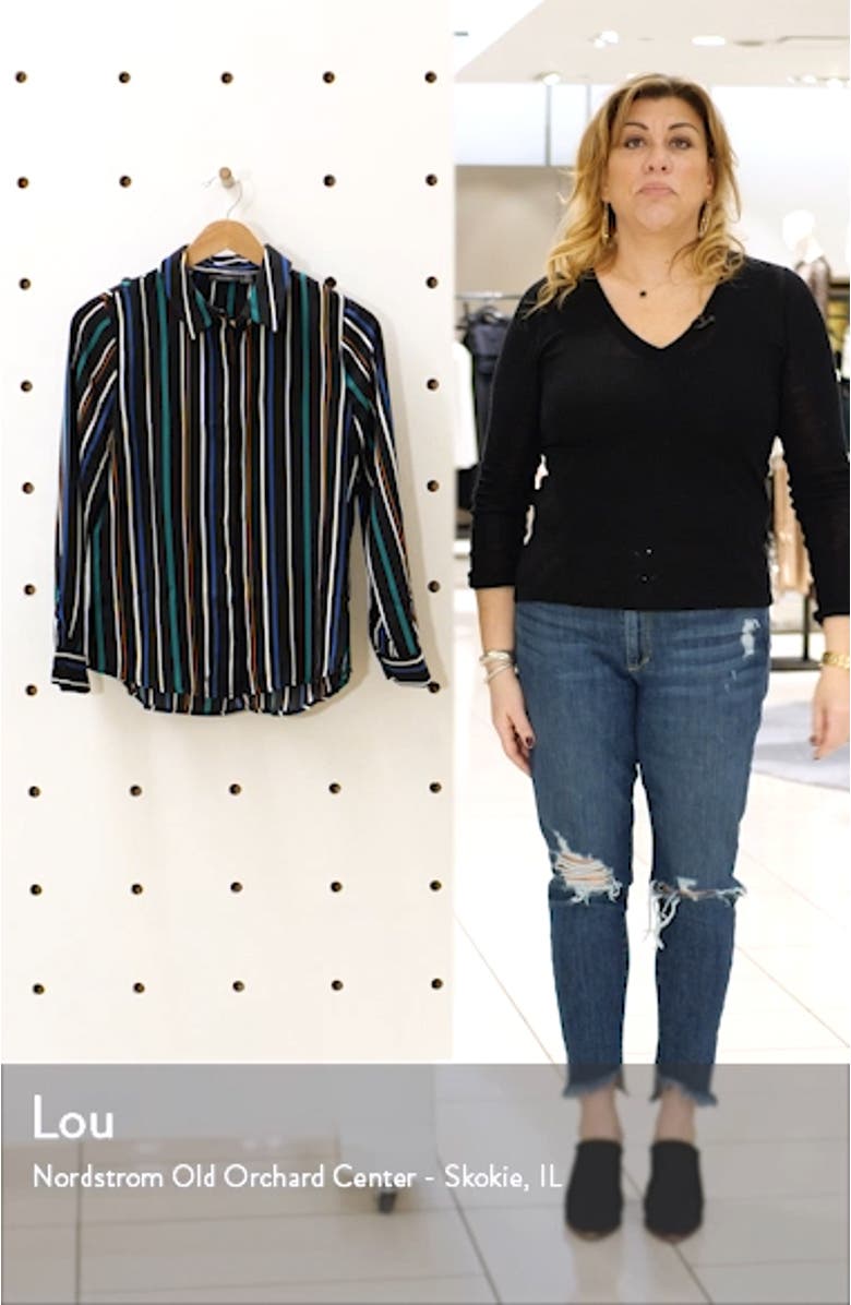 Hidden Button Long Sleeve Blouse, sales video thumbnail