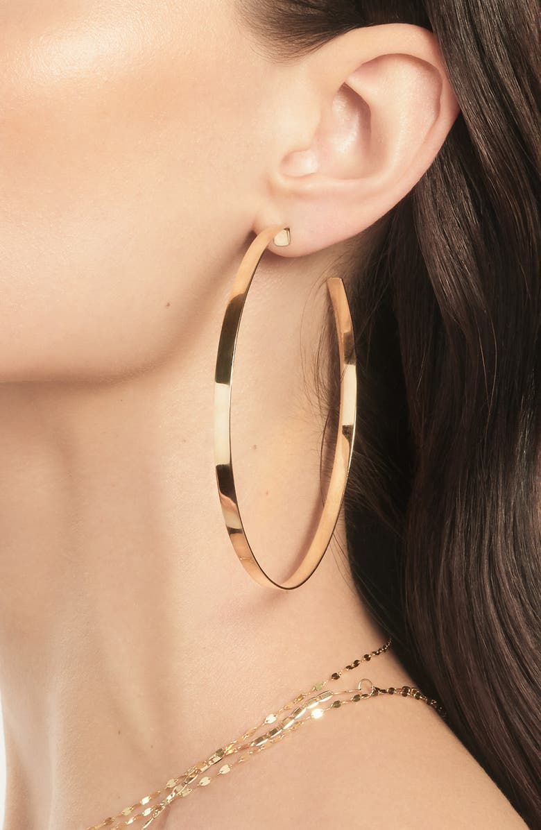 LANA 14K Gold 80mm Flat Vanity Hoops, Alternate, color,