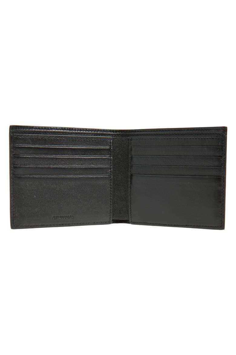 Cash Logo Leather Wallet, Alternate, color, 8486 BLACK/ MULTI