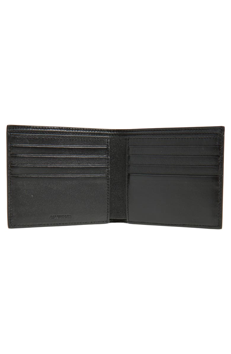 Balenciaga Cash Logo Leather Wallet, Alternate, color, 8486 Black/ Multi