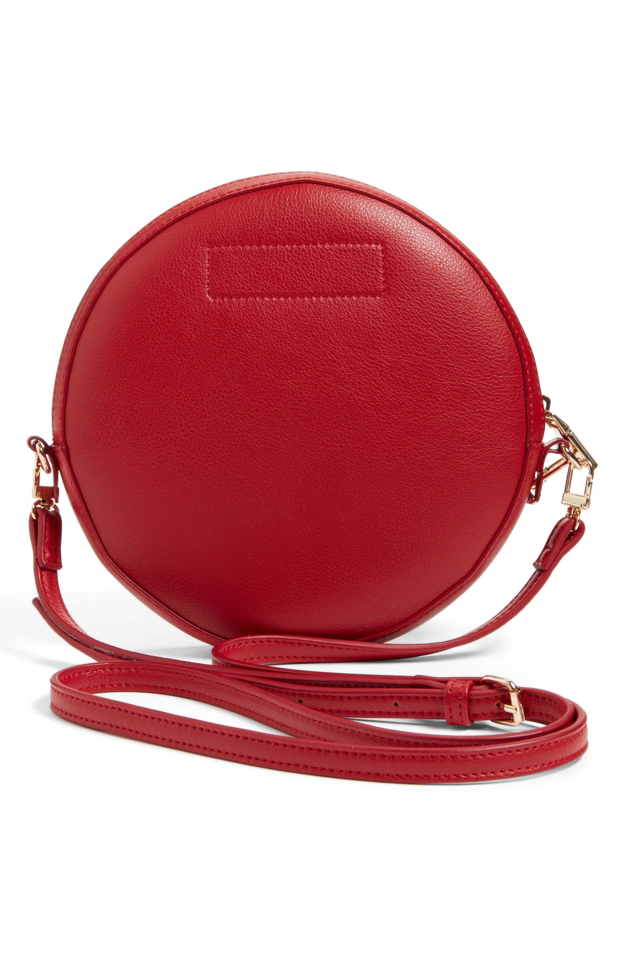 Smooth Circle Crossbody, Alternate, color, CHERRY RED