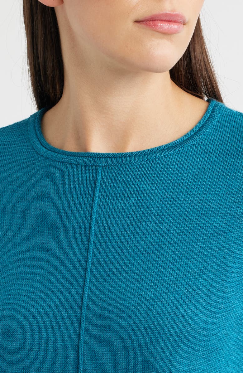 Eileen Fisher Crewneck Wool Sweater, Alternate, color, Dragonfly