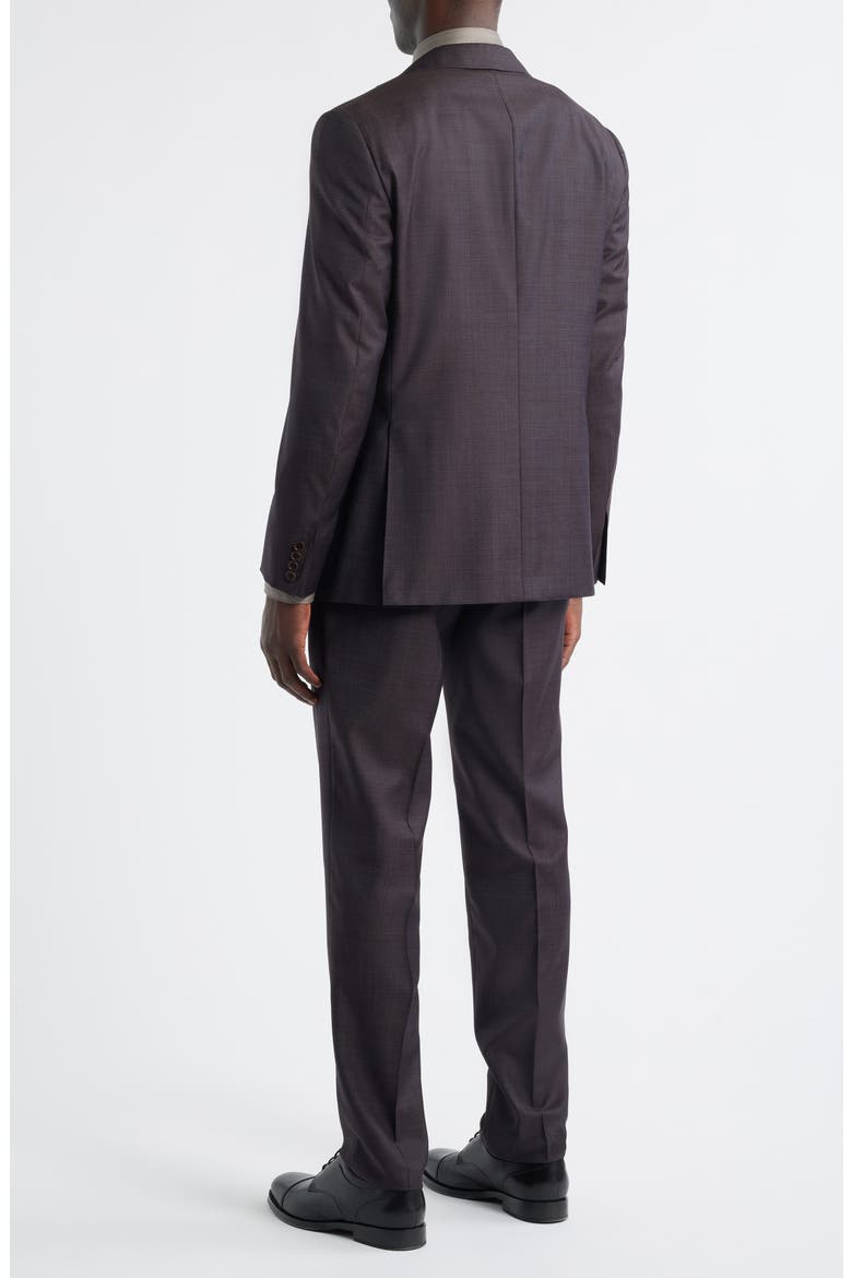 Capri Trim Fit Dark Brown Mélange Super 130s Wool Suit, Alternate, color, DARK BROWN