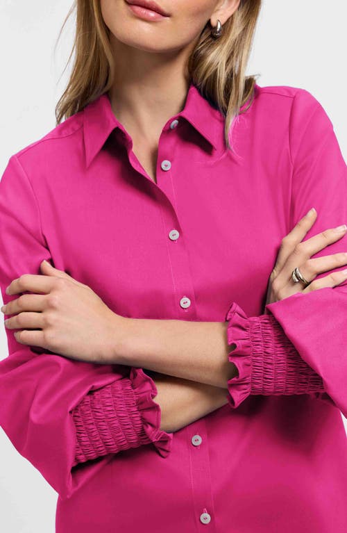 Foxcroft Avril Matte Sateen Button-up Shirt In Pink
