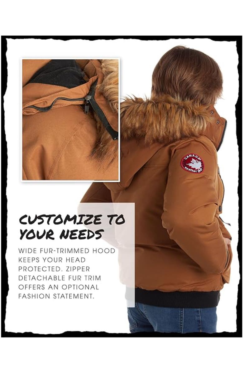 CANADA WEATHER GEAR Boys' Winter Bomber Jacket, Alternate, color, Oak