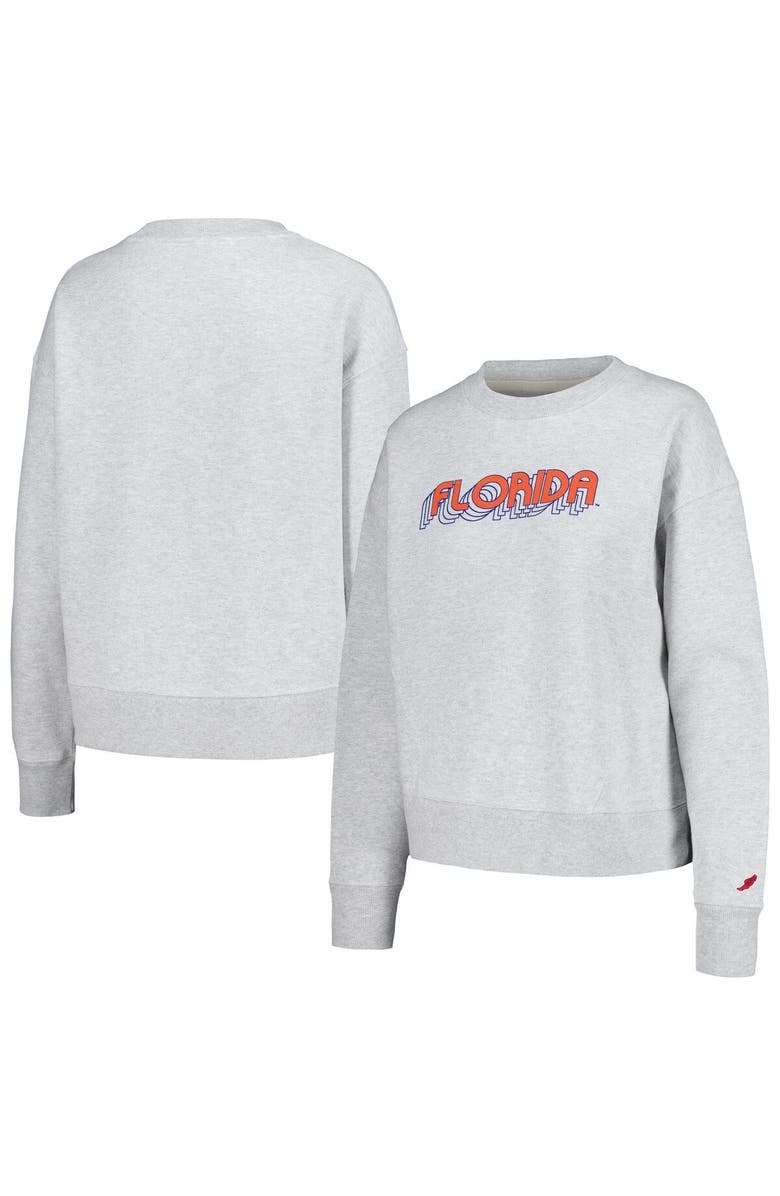 LEAGUE COLLEGIATE WEAR Women's League Collegiate Wear Ash Florida Gators Boxy Pullover Sweatshirt, Main, color, Ash