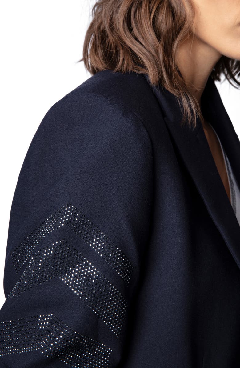 Zadig & Voltaire Viva Arrow Embellished Oversize Blazer, Alternate, color,