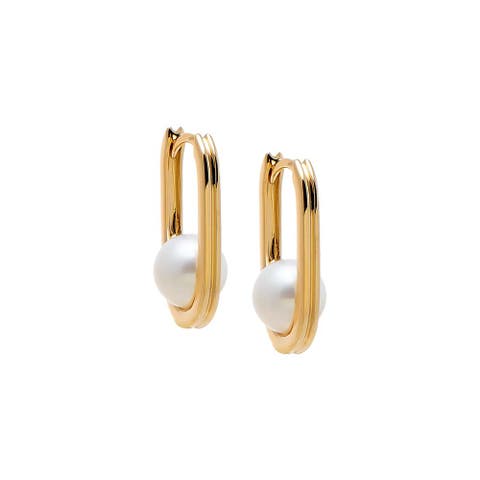 Pearl Oval Earring 14K
