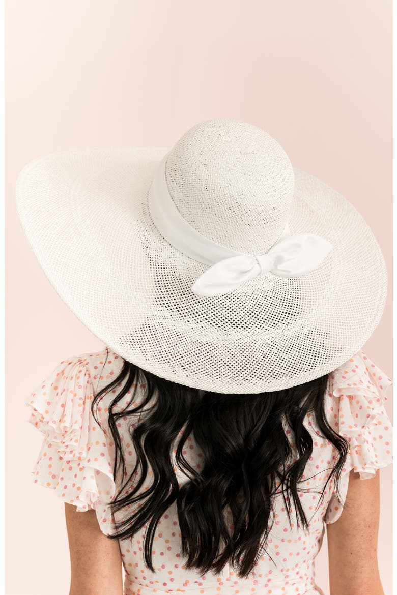 Large Brim Straw Hat, Alternate, color, WHITE COMBO