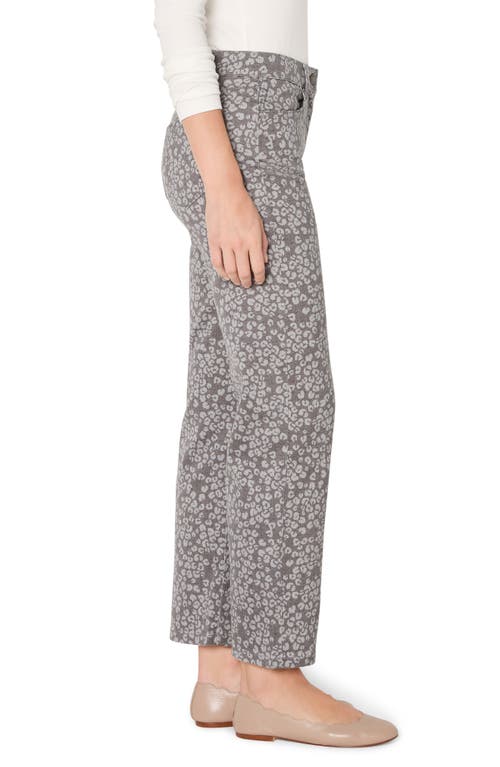 Nic + Zoe Nic+zoe Recess Leopard Print Straight Leg Ankle Jeans In Gray
