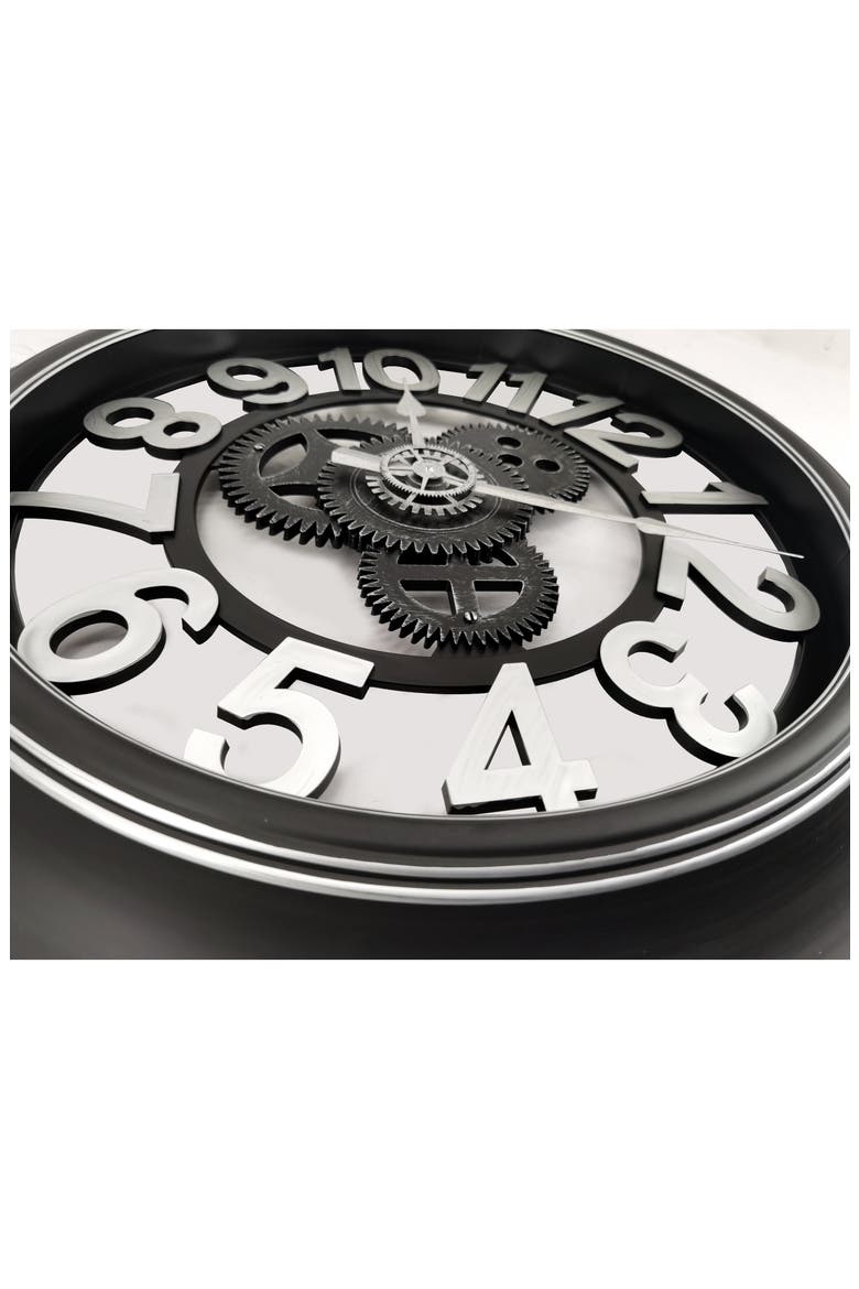 24-Inch Analog Wall Clock, Alternate, color, BLACK MULTI