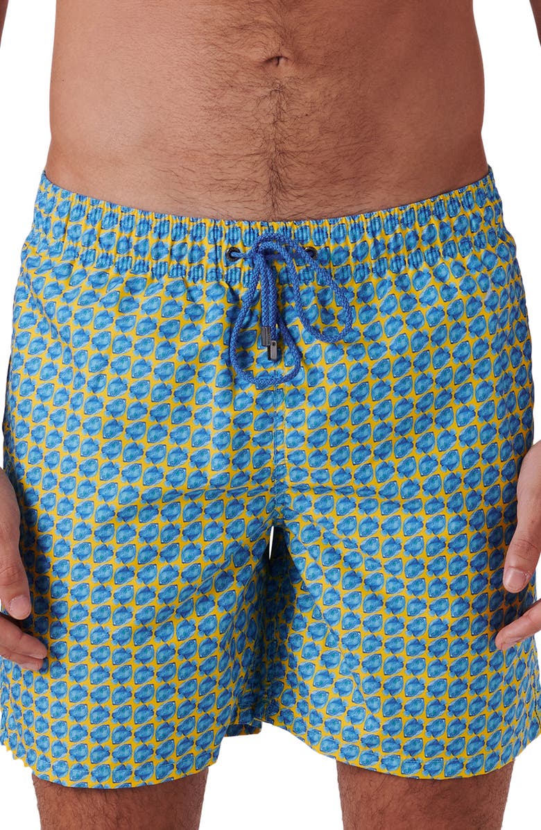 Bugatchi Cosmo Print Swim Trunks, Main, color, 