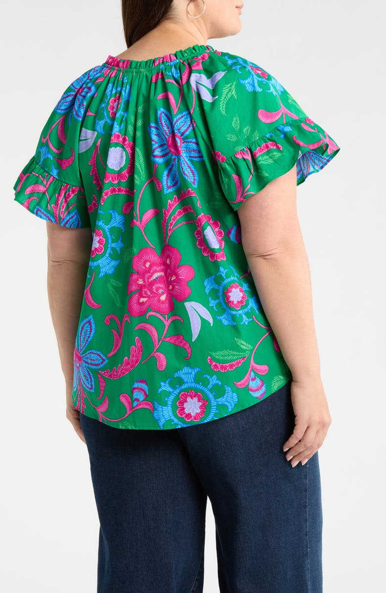 SUGARLIPS Cabina Floral Macy Ruffle Top, Alternate, color, Blue Pink Multi
